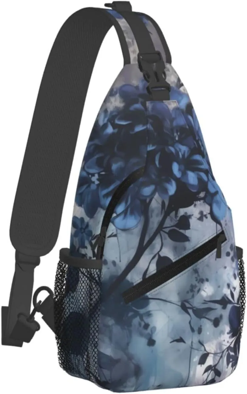 Crossbody Bags for Women Men Trendy Sling Bag Casual Chest Bag Silhouette of Green Vines Shoulder Bag for Travel Sport