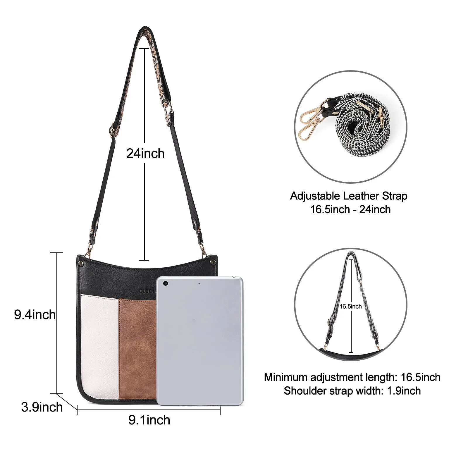 Crossbody Bags For Women Trendy Vegan Leather Purses with Two Straps