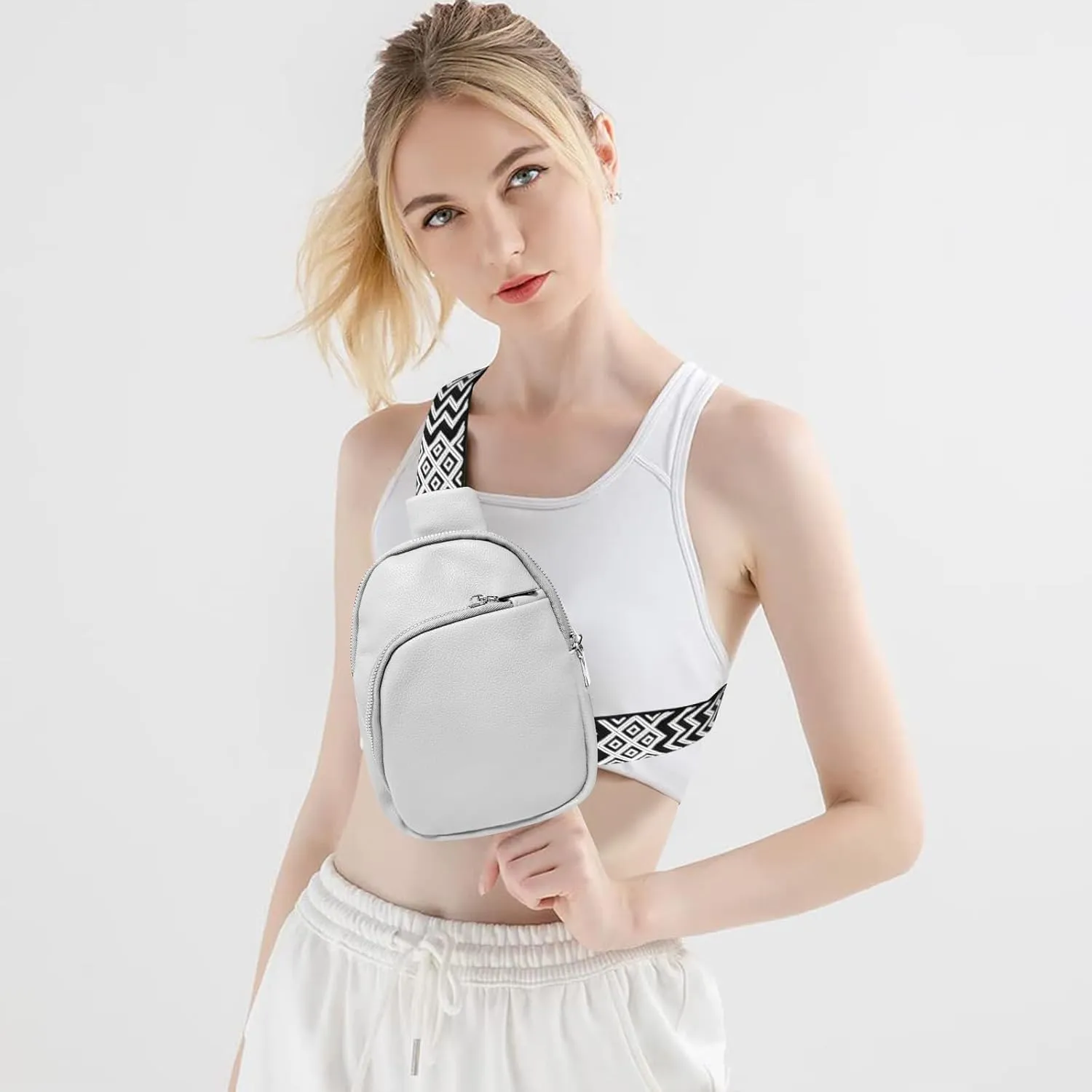 Crossbody bags for women,travel sling bag, fanny packs purses for women bag with pu leather.