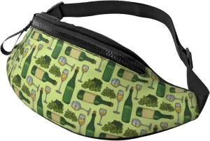 Crossbody Fanny Packs for Women Men - Cute Grape Juice Travel Belt Bag Running Waist Bag for Women Men