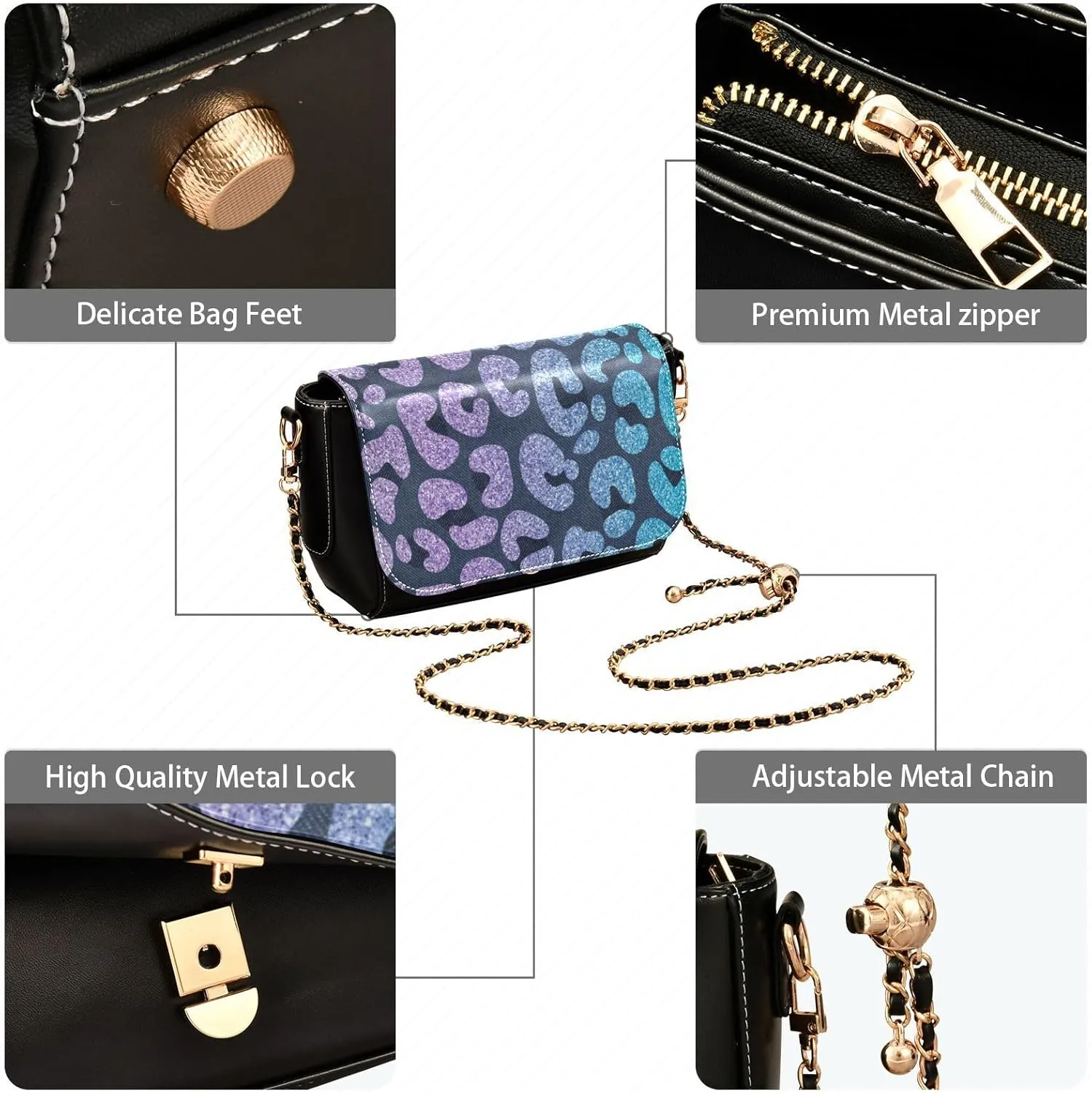 Crossbody Handbag PU Leather Shoulder Bag Sturdy Travel Pouch Compact Chic Bag for Women Everyday Use