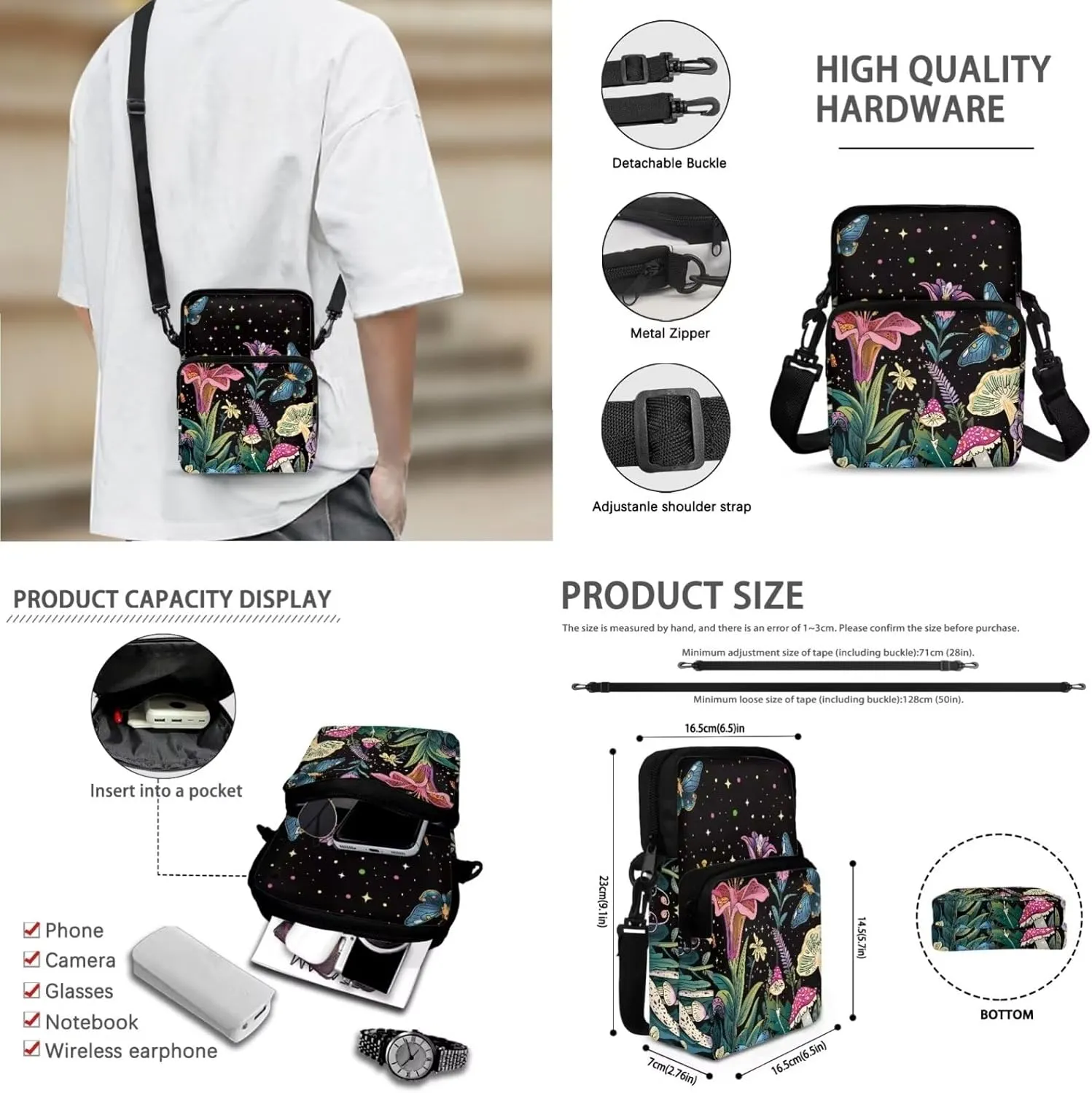 Crossbody Purses with Keychain Set for Women Small Sling Bag for Women Crossbody Purse Outdoor Tarvel Gift
