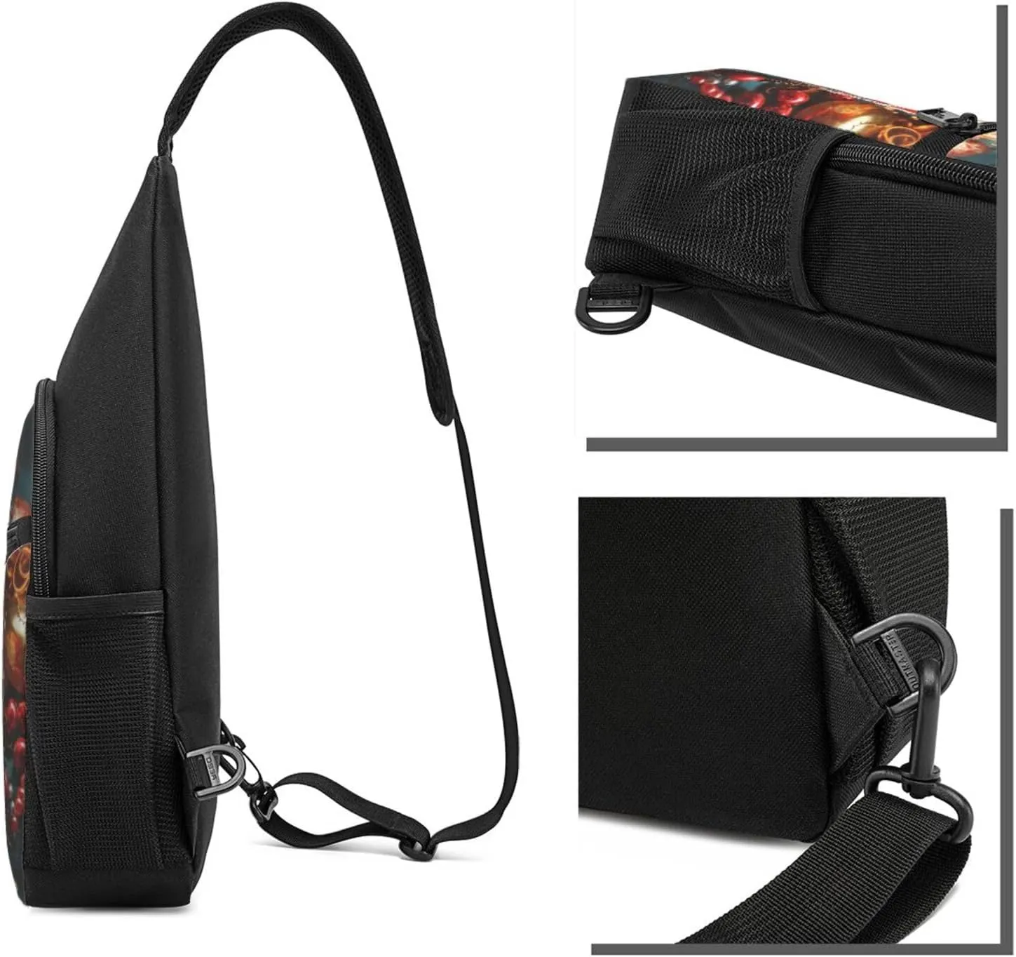 Crossbody Sling Backpack Sling Bag for Men Women Cross Chest Bag Shoulder Bag Christmas candle Travel Hiking Daypack