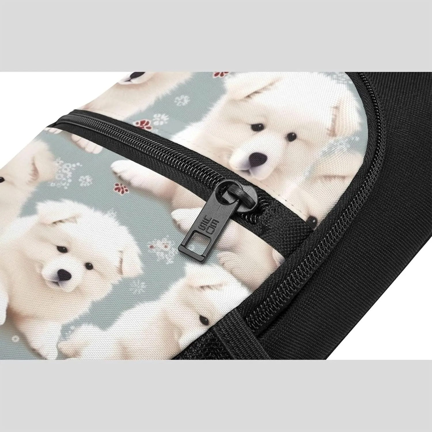 Crossbody Sling Backpack Sling Bag for Men Women Cross Chest Bag Shoulder Bag Little White Dogs Pattern Travel Hiking Daypack