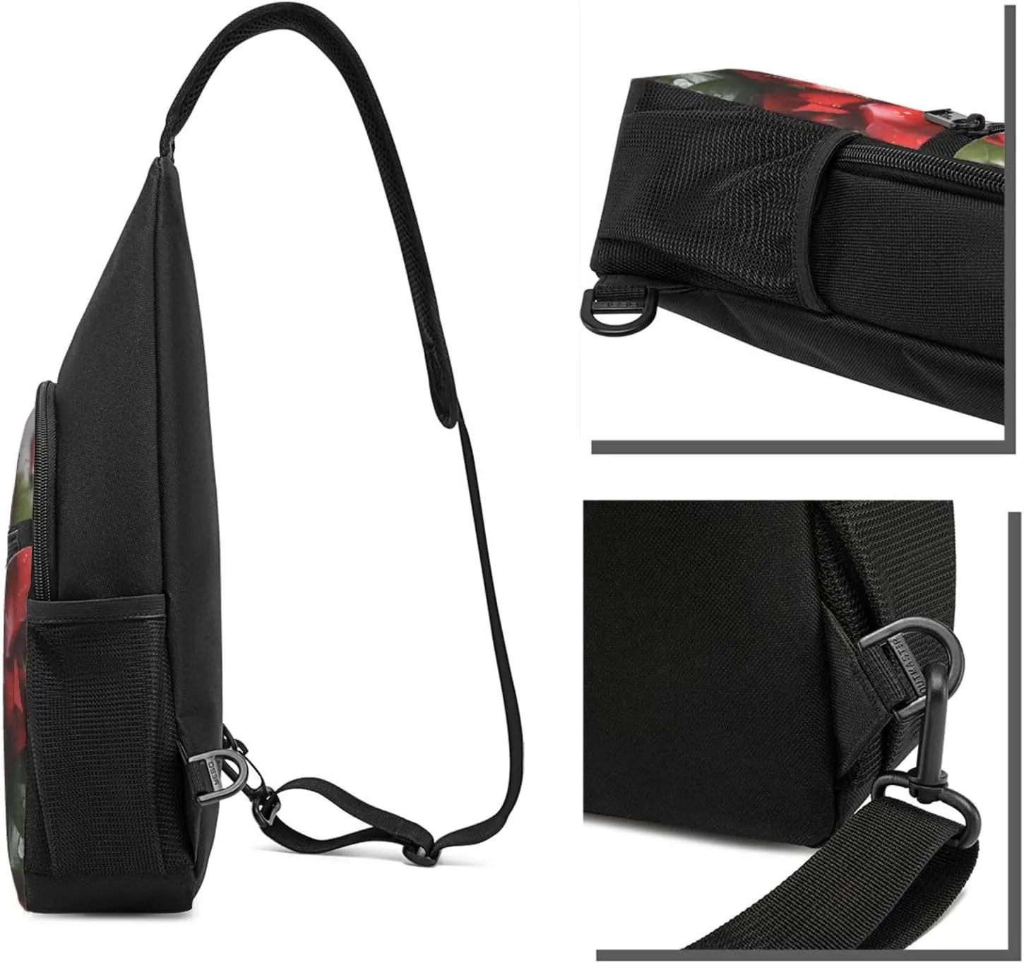 Crossbody Sling Backpack Sling Bag for Men Women Cross Chest Bag Shoulder Bag Red Rose Petals Travel Hiking Daypack