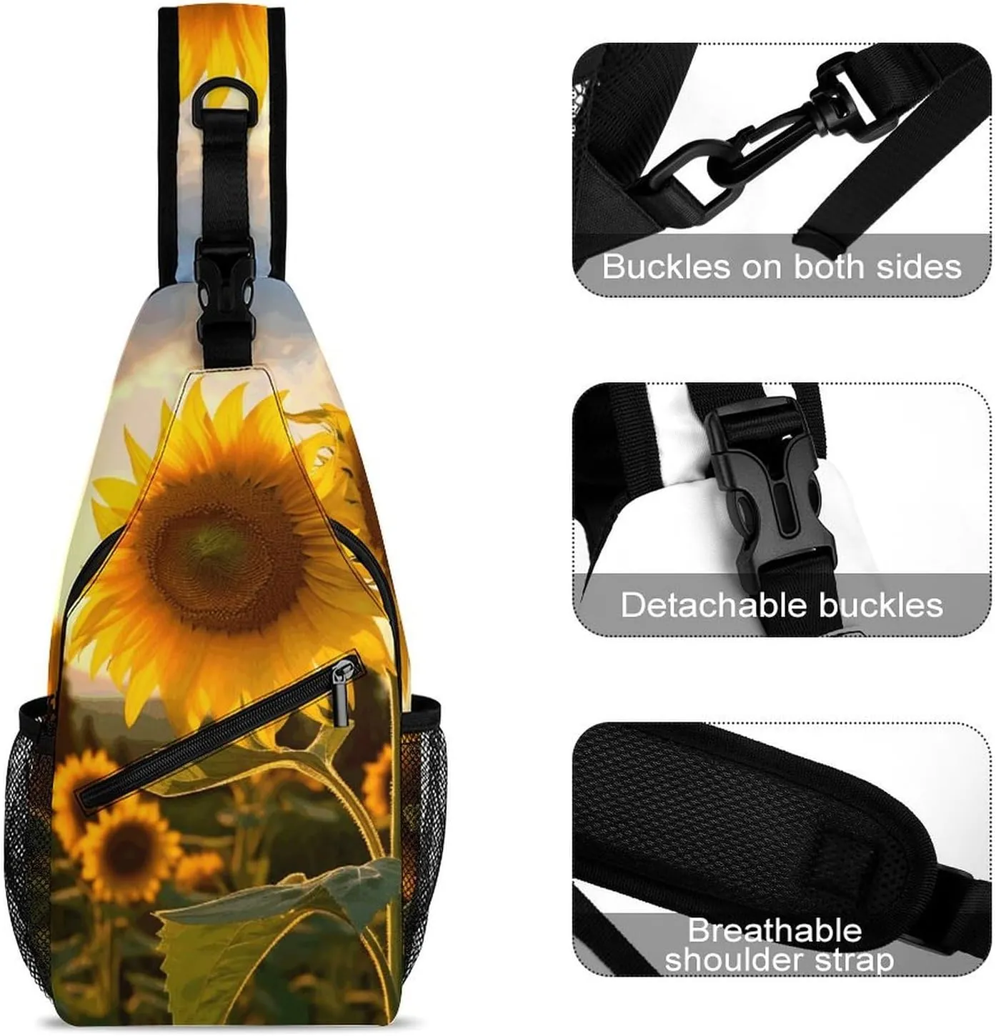 Crossbody Sling Bag Cute Dogs Backpack Sling Bag Travel Hiking Chest Bag Shoulder Bag Daypack