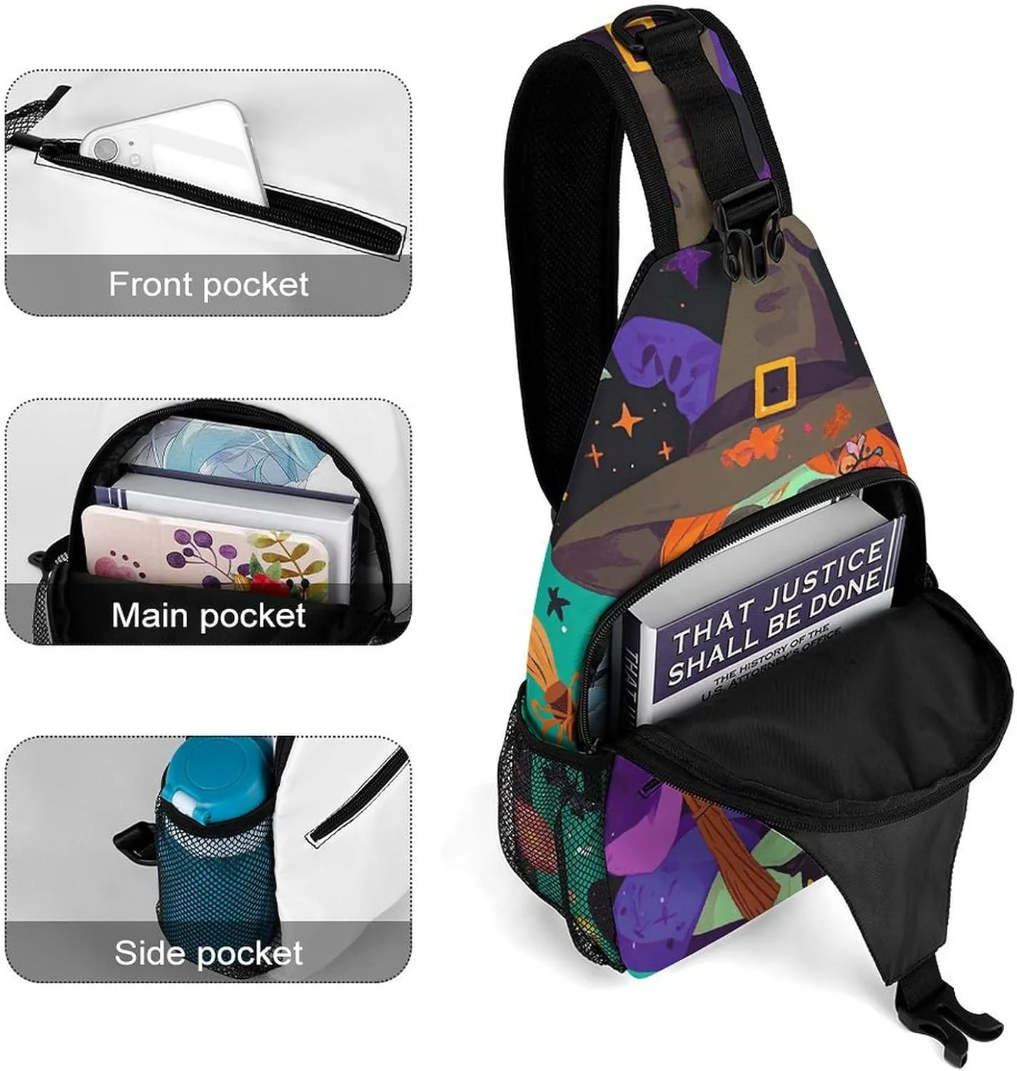Crossbody Sling Bag Cute Dogs Backpack Sling Bag Travel Hiking Chest Bag Shoulder Bag Daypack