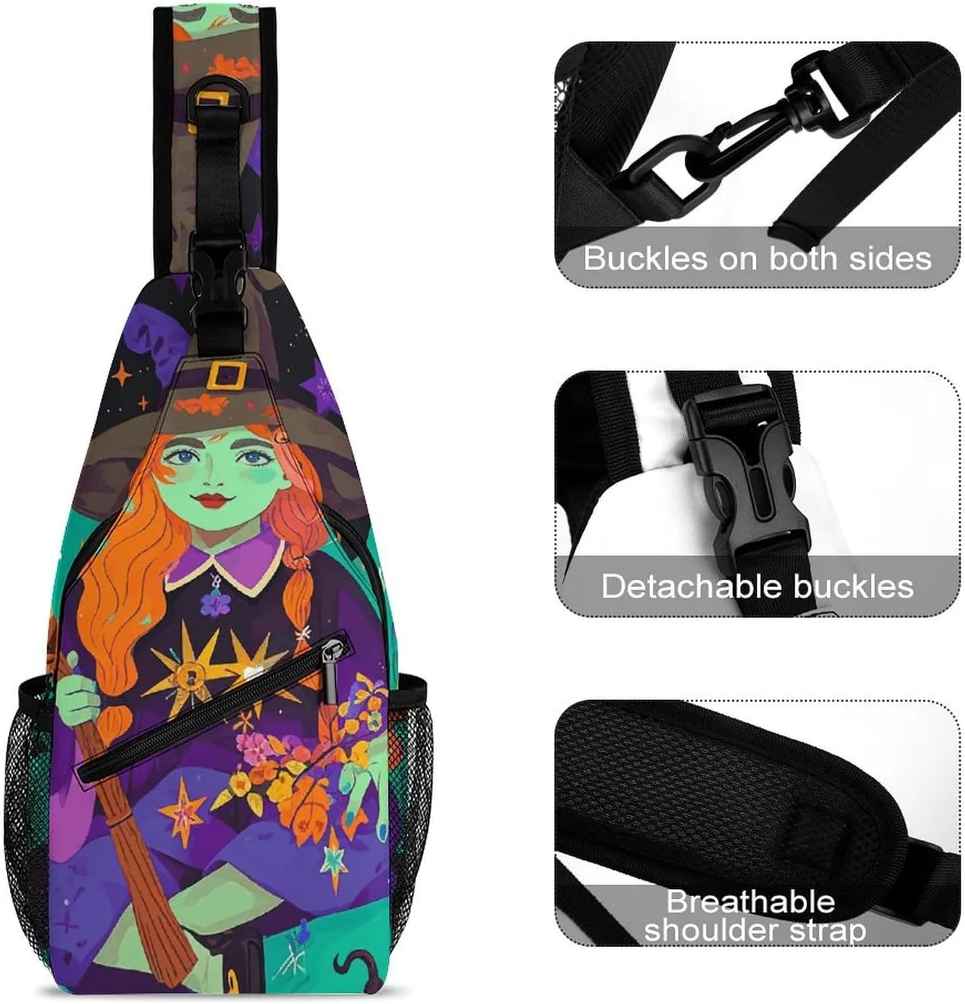 Crossbody Sling Bag Cute Dogs Backpack Sling Bag Travel Hiking Chest Bag Shoulder Bag Daypack