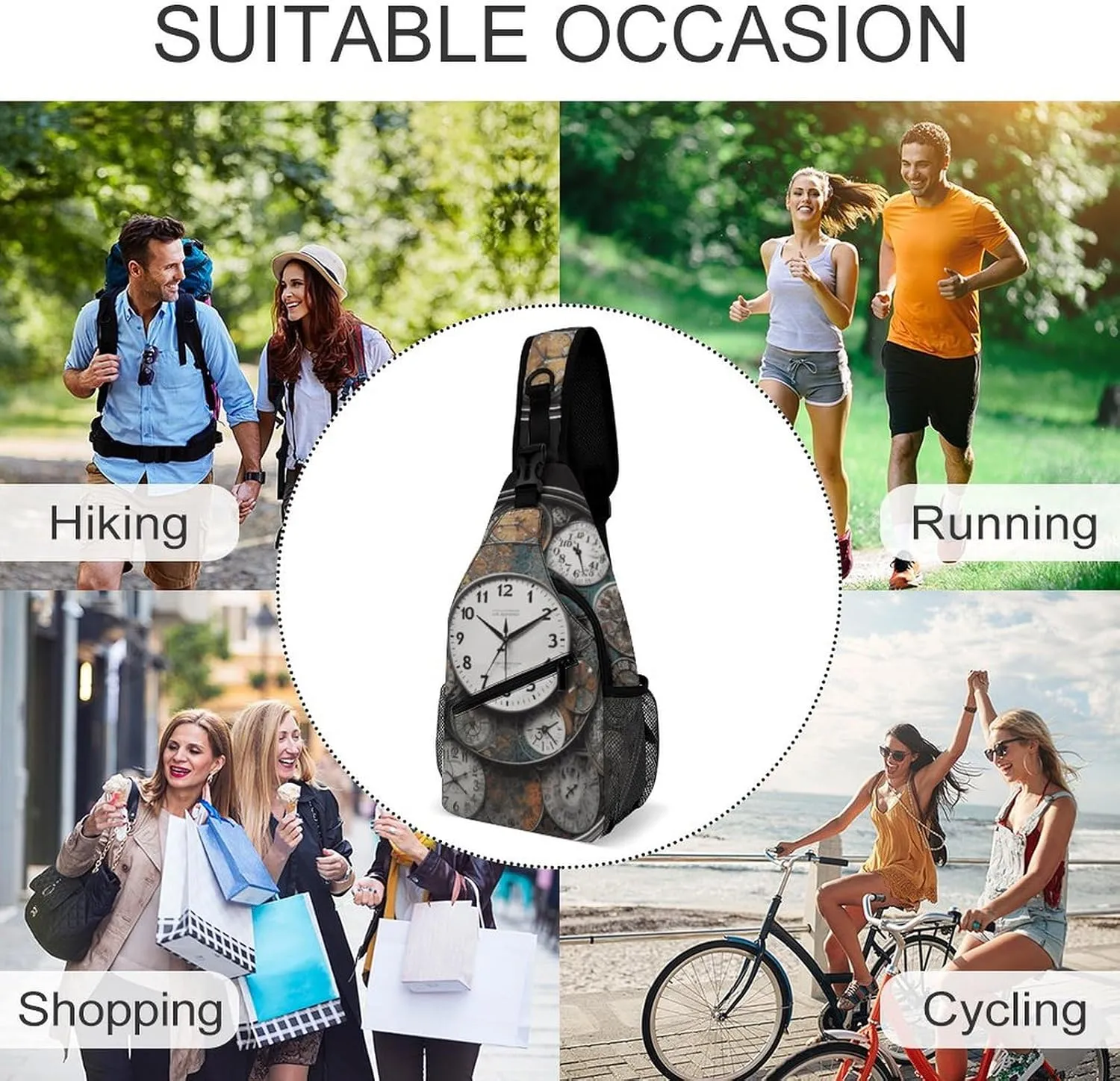 Crossbody Sling Bag Daisy Blue Backpack Sling Bag Travel Hiking Chest Bag Shoulder Bag Daypack