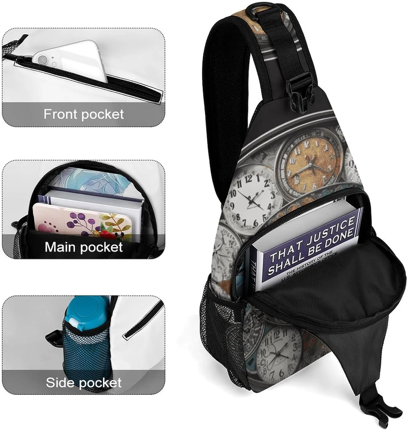 Crossbody Sling Bag Daisy Blue Backpack Sling Bag Travel Hiking Chest Bag Shoulder Bag Daypack