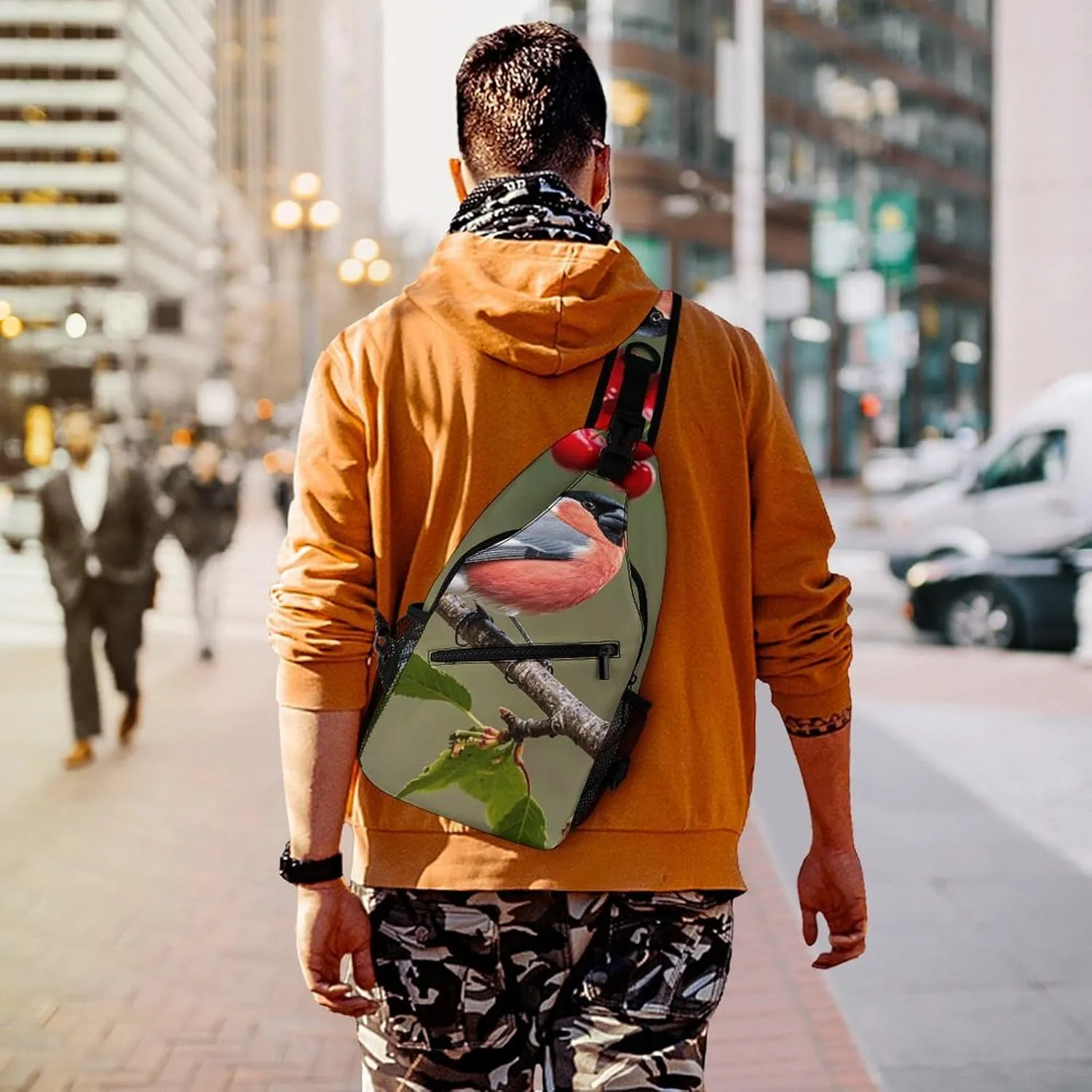 Crossbody Sling Bag Father Christmas Backpack Sling Bag Travel Hiking Chest Bag Shoulder Bag Daypack