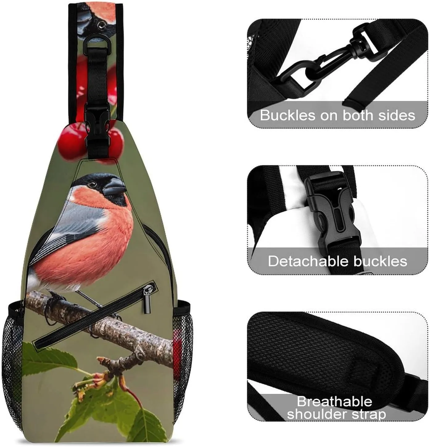 Crossbody Sling Bag Father Christmas Backpack Sling Bag Travel Hiking Chest Bag Shoulder Bag Daypack
