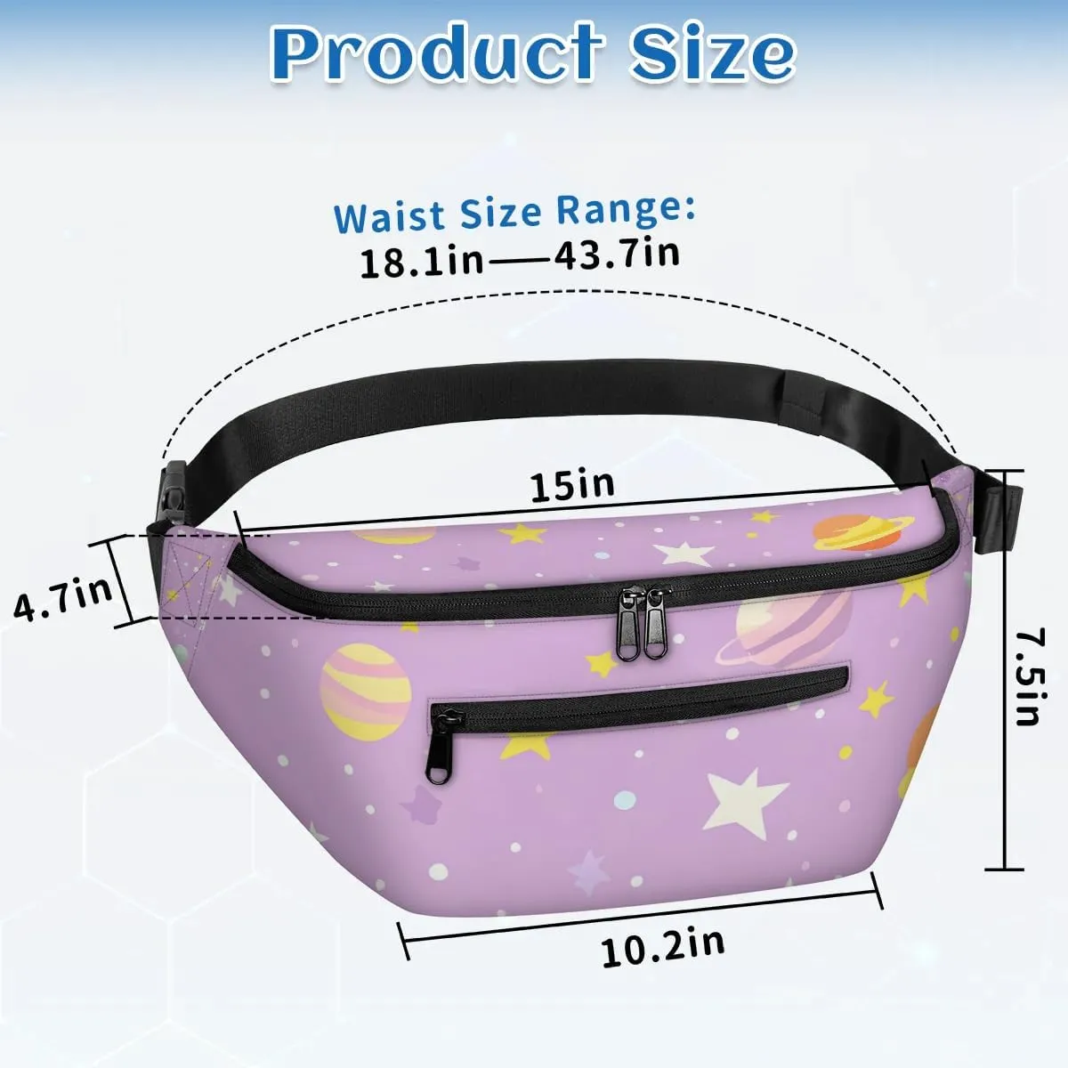 Crossbody Sling Bag for Women Men Cartoon Planets Stars Lightweight Travel Essentials Chest Bag Waterproof Sling Backpack and Cross Body Bag for Daily Use