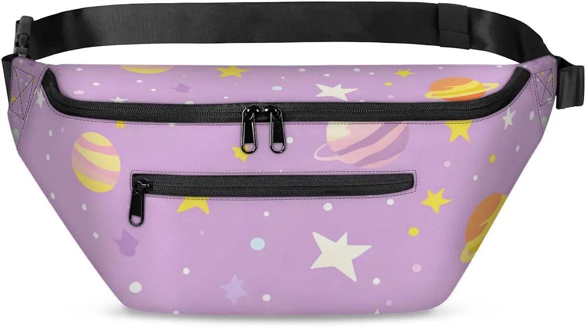 Crossbody Sling Bag for Women Men Cartoon Planets Stars Lightweight Travel Essentials Chest Bag Waterproof Sling Backpack and Cross Body Bag for Daily Use