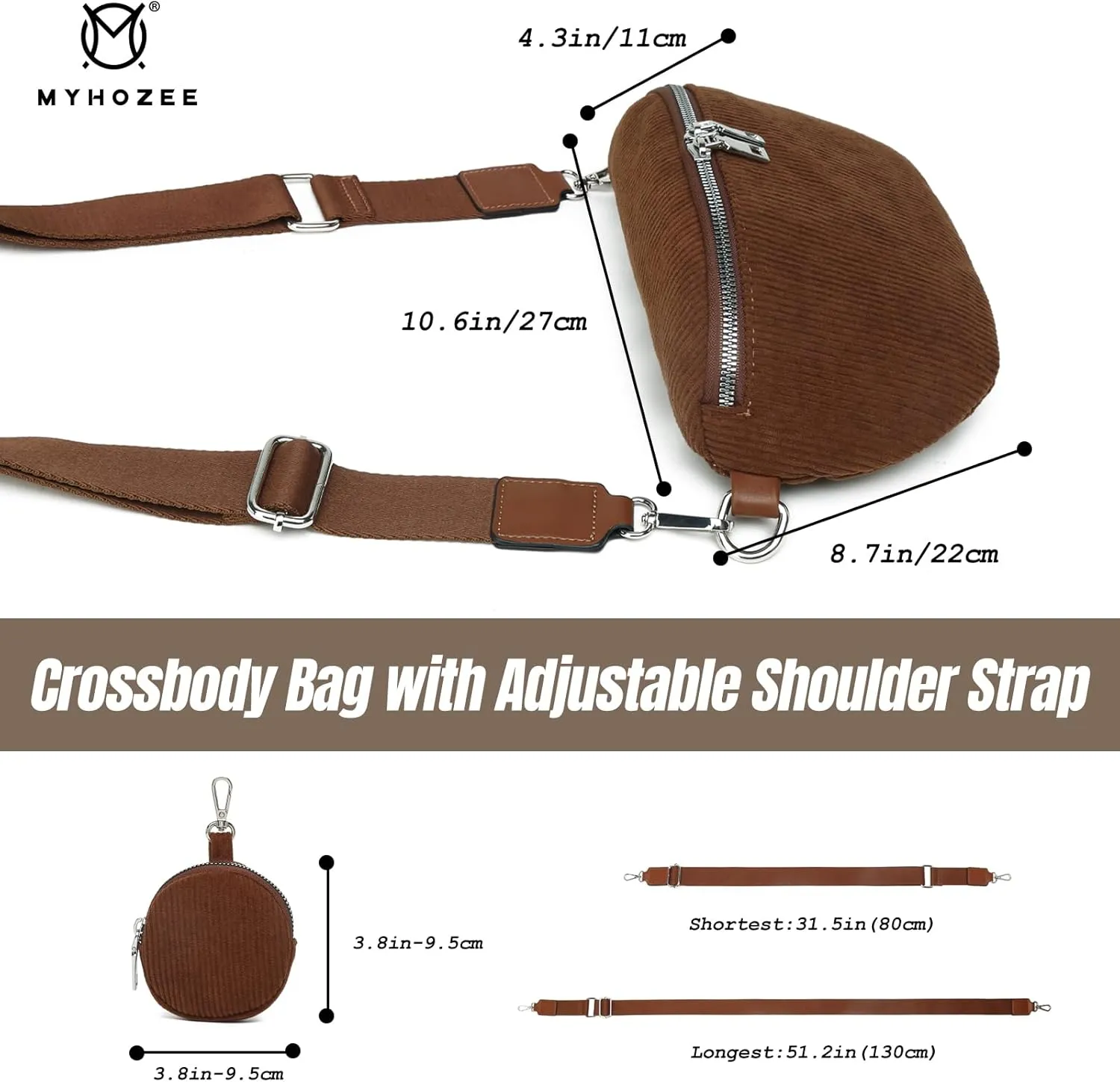 Crossbody Sling Bag Purse for Women - Small Chest Fanny Pack Trendy Travel Faux Leather Cross Body Bags with Adjustable Strap