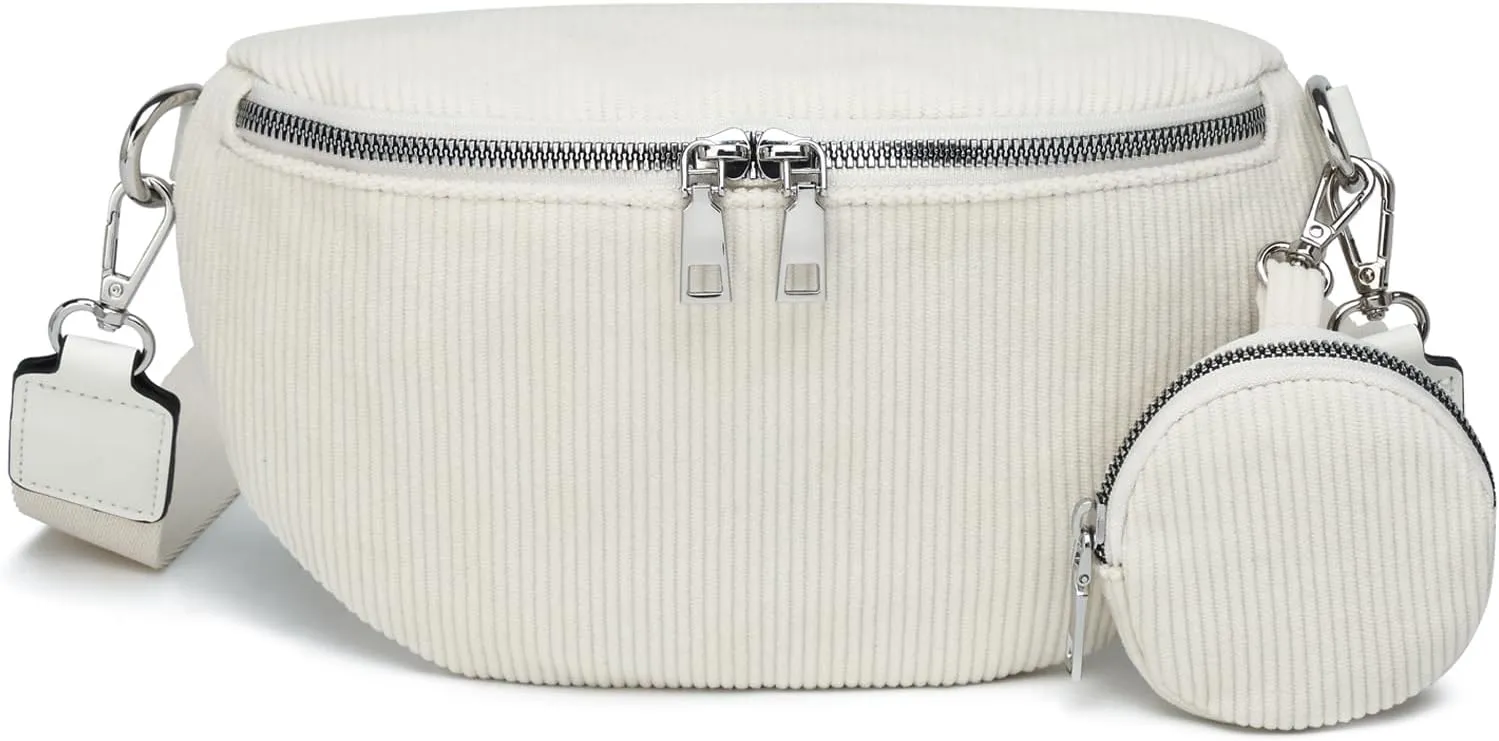 Crossbody Sling Bag Purse for Women - Small Chest Fanny Pack Trendy Travel Faux Leather Cross Body Bags with Adjustable Strap
