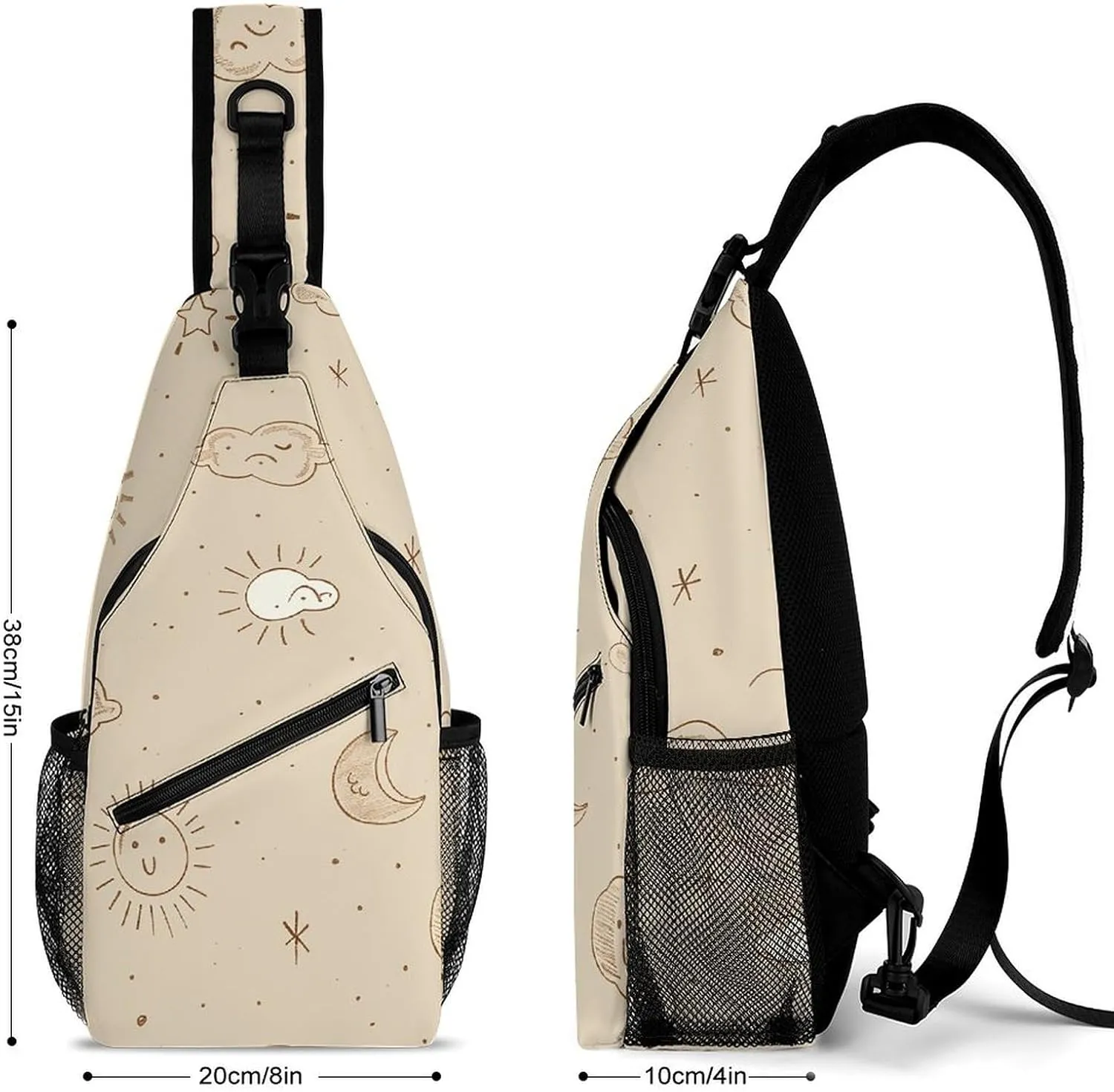 Crossbody Sling Bag Snow Mountain Penguin Backpack Sling Bag Travel Hiking Chest Bag Shoulder Bag Daypack