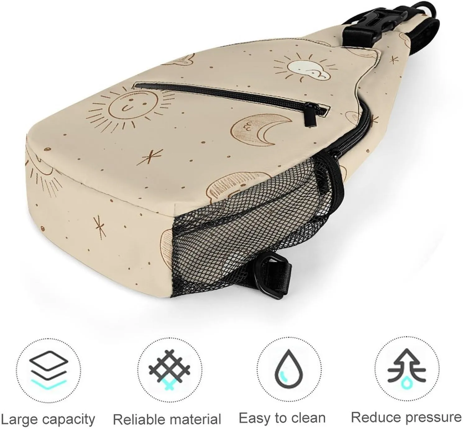 Crossbody Sling Bag Snow Mountain Penguin Backpack Sling Bag Travel Hiking Chest Bag Shoulder Bag Daypack