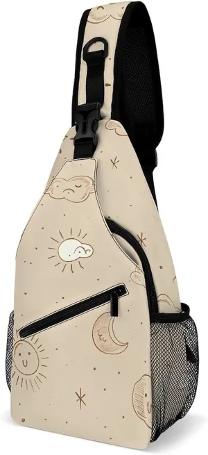 Crossbody Sling Bag Snow Mountain Penguin Backpack Sling Bag Travel Hiking Chest Bag Shoulder Bag Daypack