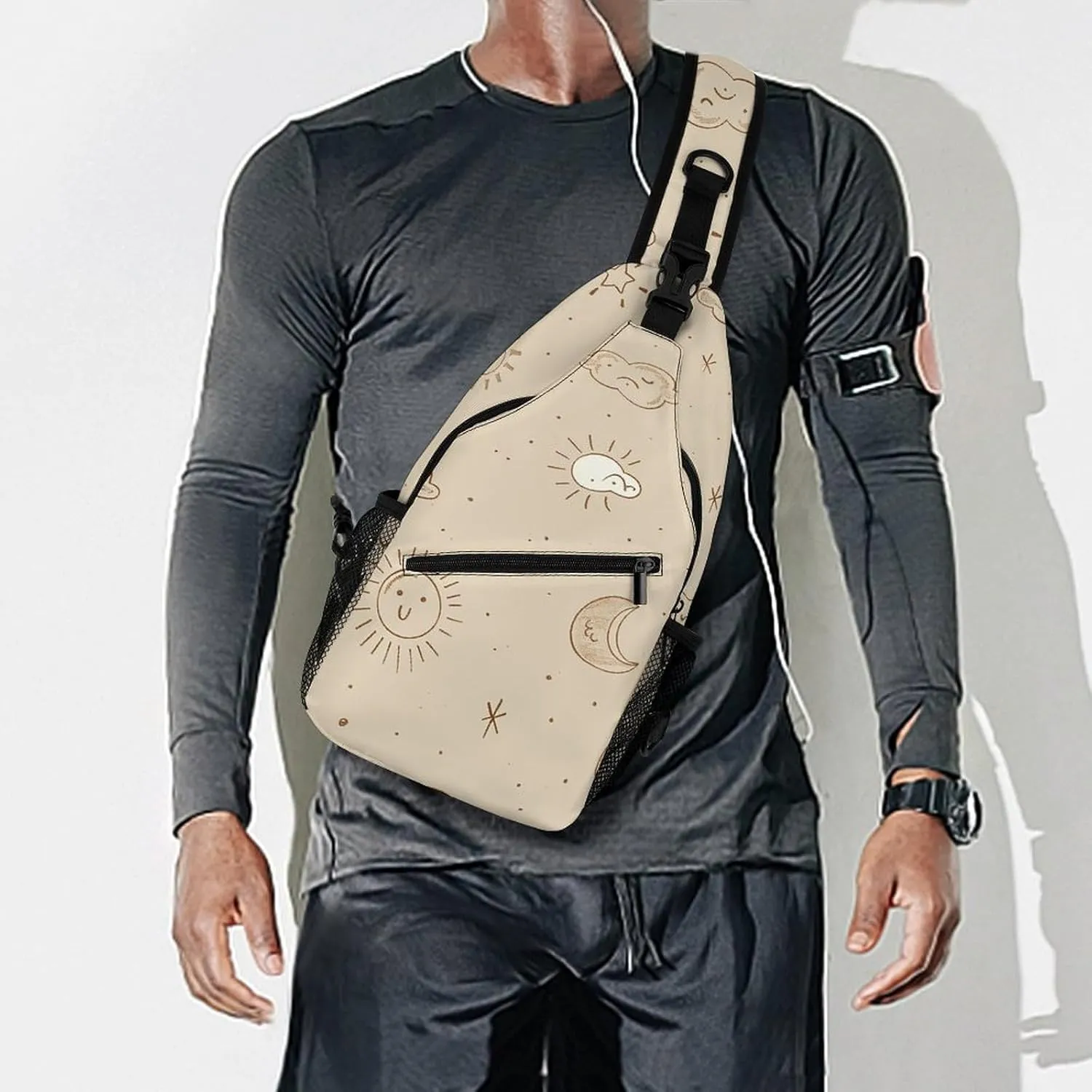 Crossbody Sling Bag Snow Mountain Penguin Backpack Sling Bag Travel Hiking Chest Bag Shoulder Bag Daypack