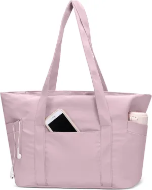 CTWWFS Tote Bag for Women, Travel Essentials Large Tote Bag with Zipper, Top Handle Handbag for Travel, Work