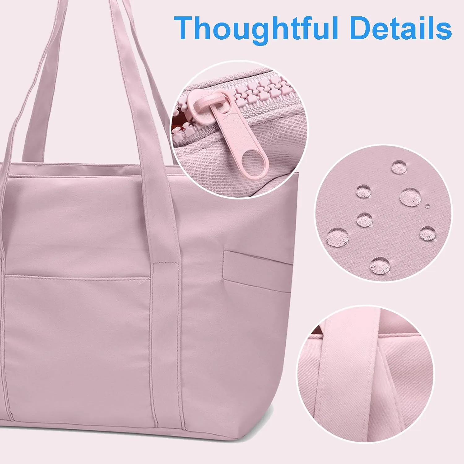 CTWWFS Tote Bag for Women, Travel Essentials Large Tote Bag with Zipper, Top Handle Handbag for Travel, Work