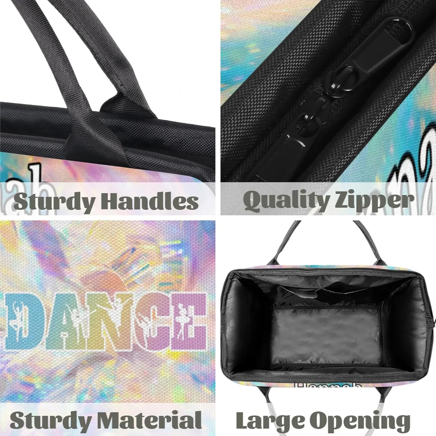 Custom Dance Duffel Bag with Name Personalized Sport Gym Bags Waterproof Customized Travel Duffel Bags Overnight Weekender Carry-On Tote 15.2in, Gold