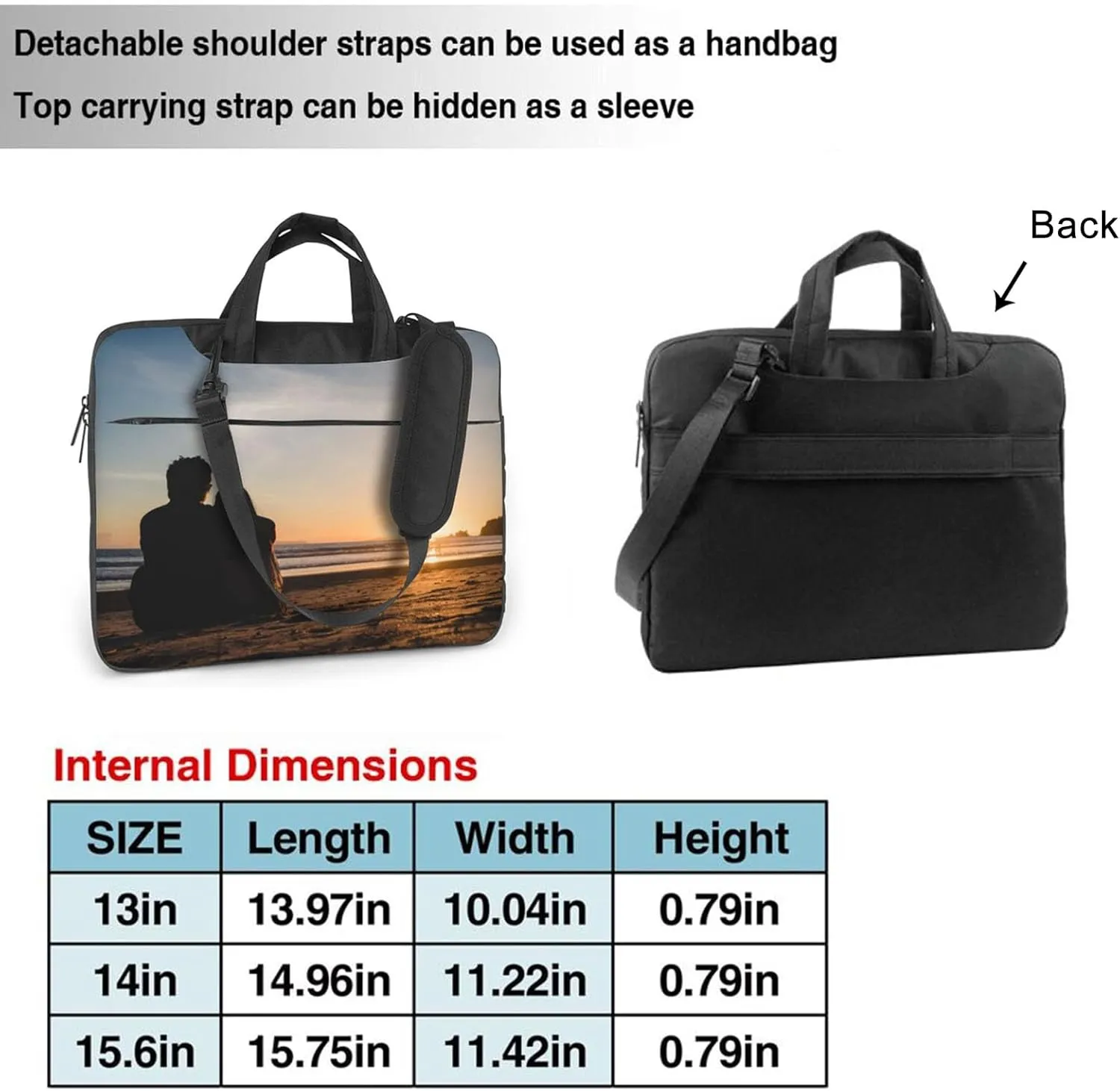 Custom Laptop Bag Messenger & Shoulder Bags Add Photo Text Computer Carrying Case with Strap