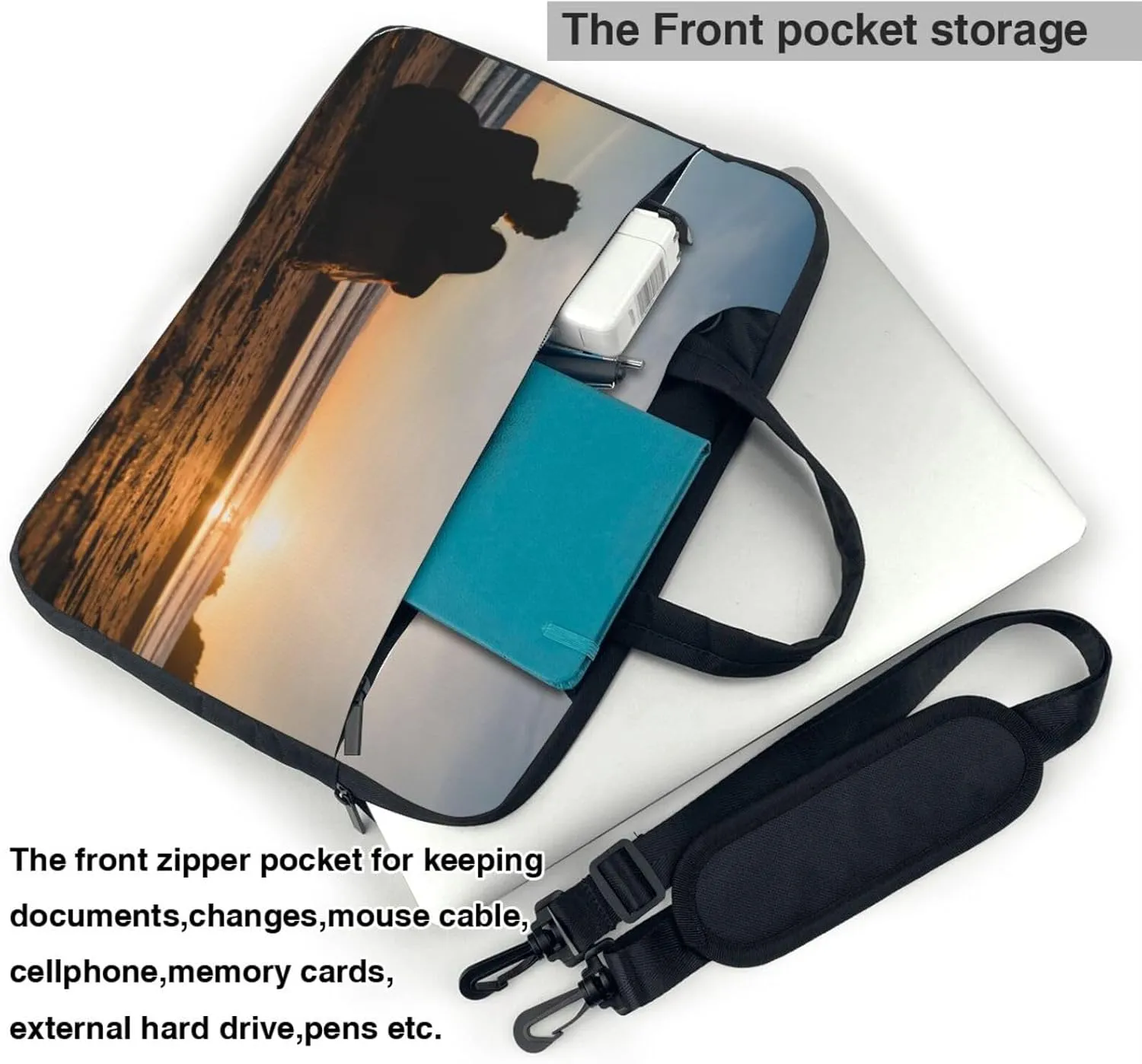 Custom Laptop Bag Messenger & Shoulder Bags Add Photo Text Computer Carrying Case with Strap