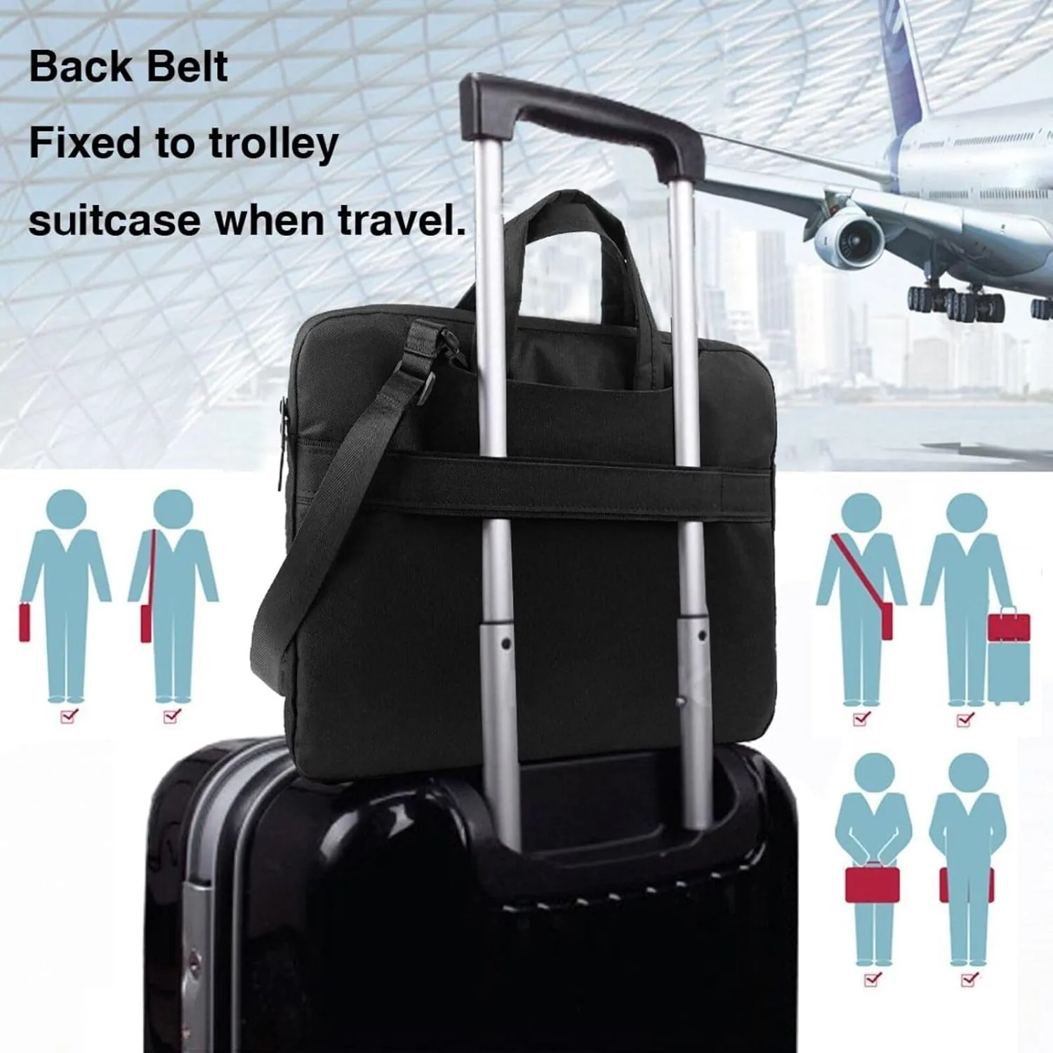 Custom Laptop Bag Messenger & Shoulder Bags Add Photo Text Computer Carrying Case with Strap