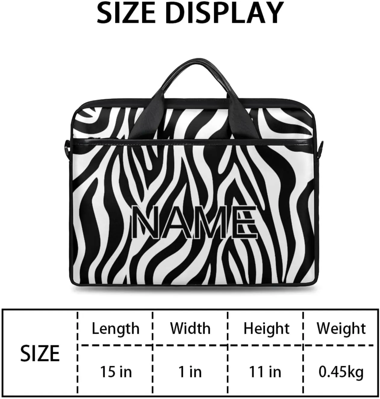 Custom Laptop Bag with Name Personalized 15 Inch Shoulder Computer Bag