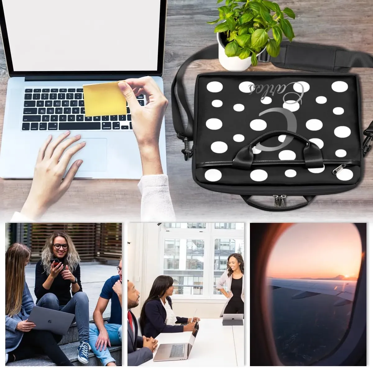 Custom Laptop Bag with Name, Personalized Shoulder Bag for Laptop, Customized Portable Computer Bag for Business (BG)