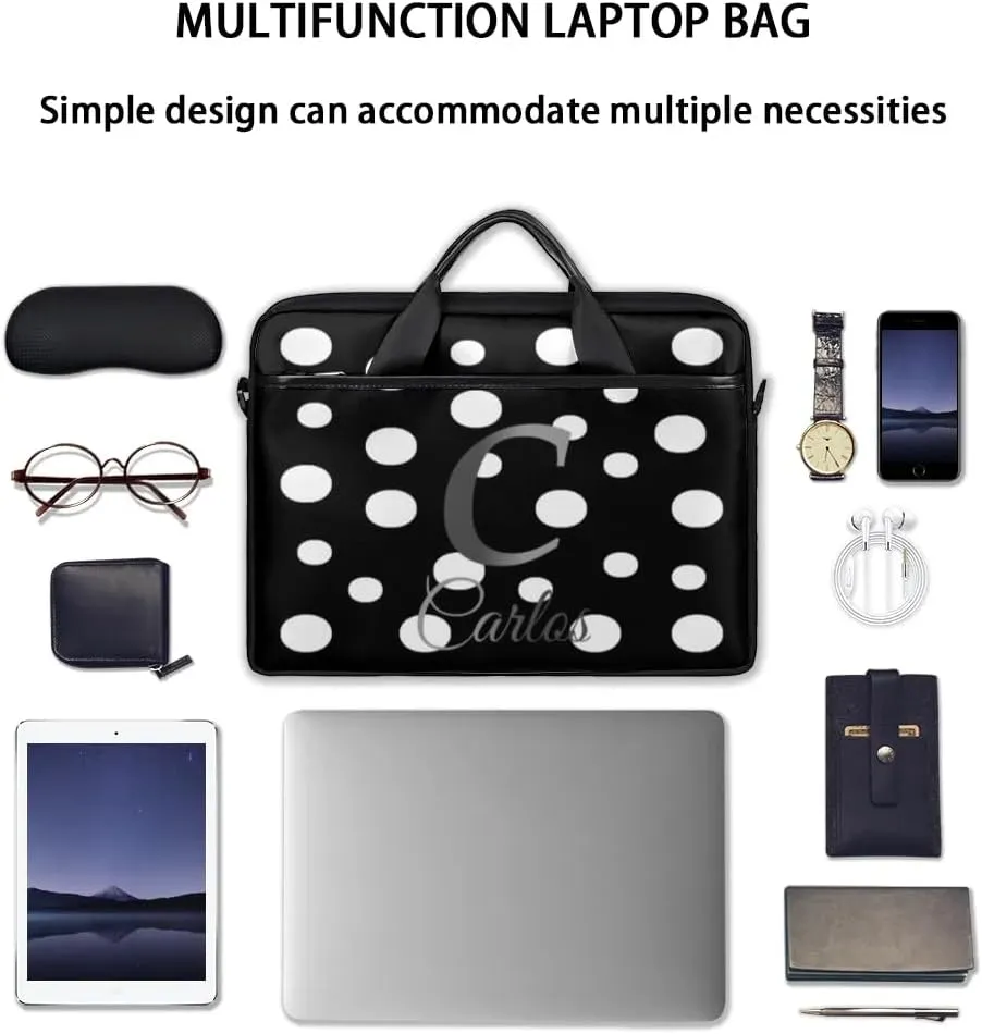 Custom Laptop Bag with Name, Personalized Shoulder Bag for Laptop, Customized Portable Computer Bag for Business (BG)