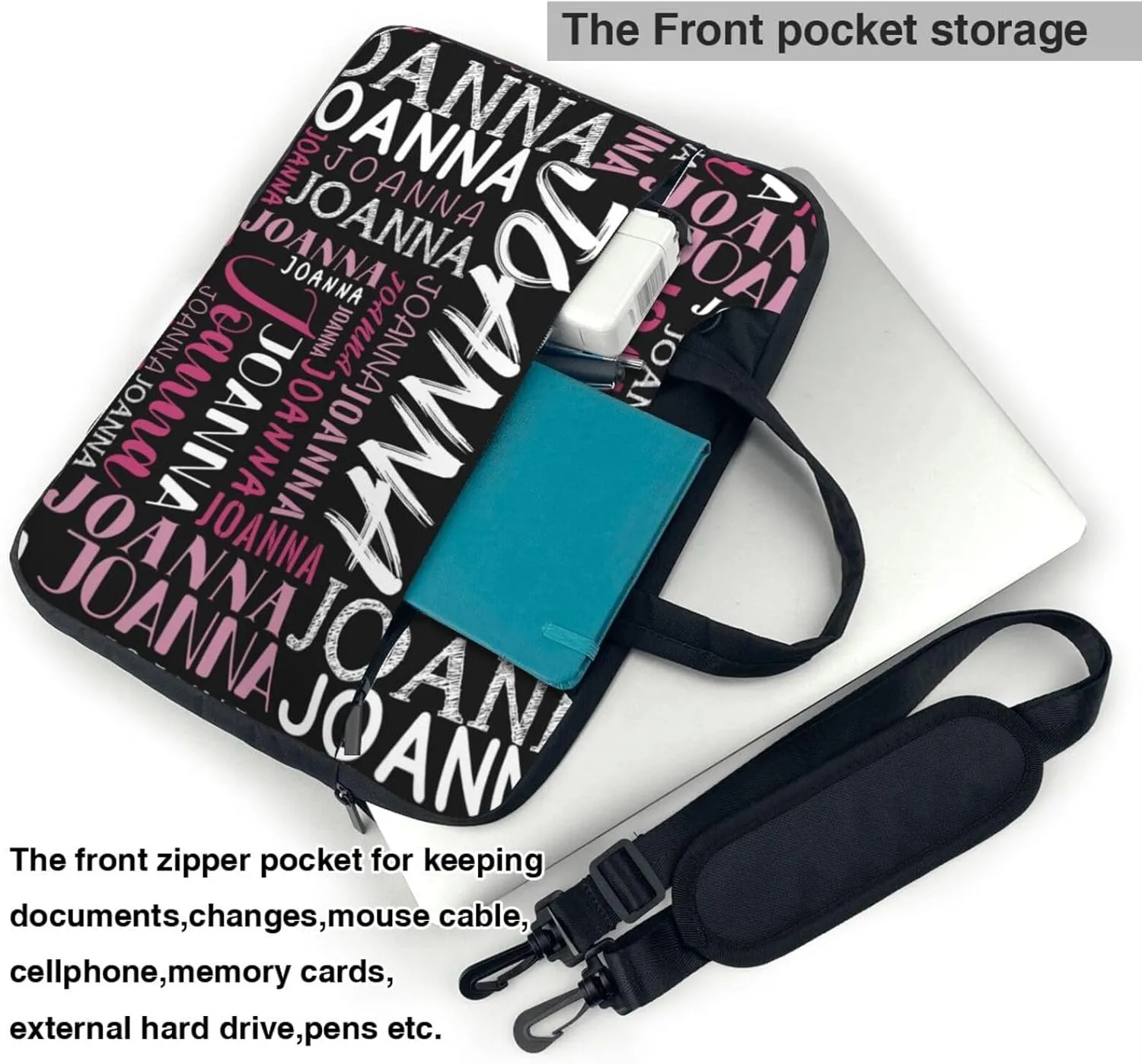 Custom Laptop Bag with Name, Personalized Shoulder Bag for Laptop, Customized Portable Computer Bag Gifts for Business Office