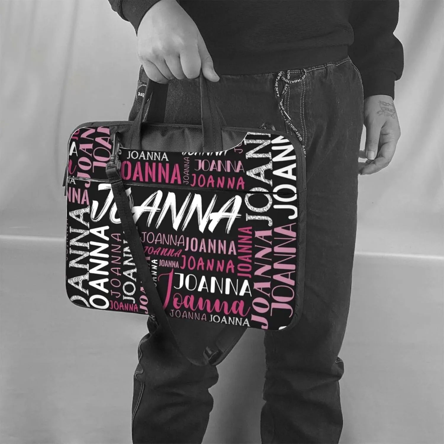 Custom Laptop Bag with Name, Personalized Shoulder Bag for Laptop, Customized Portable Computer Bag Gifts for Business Office