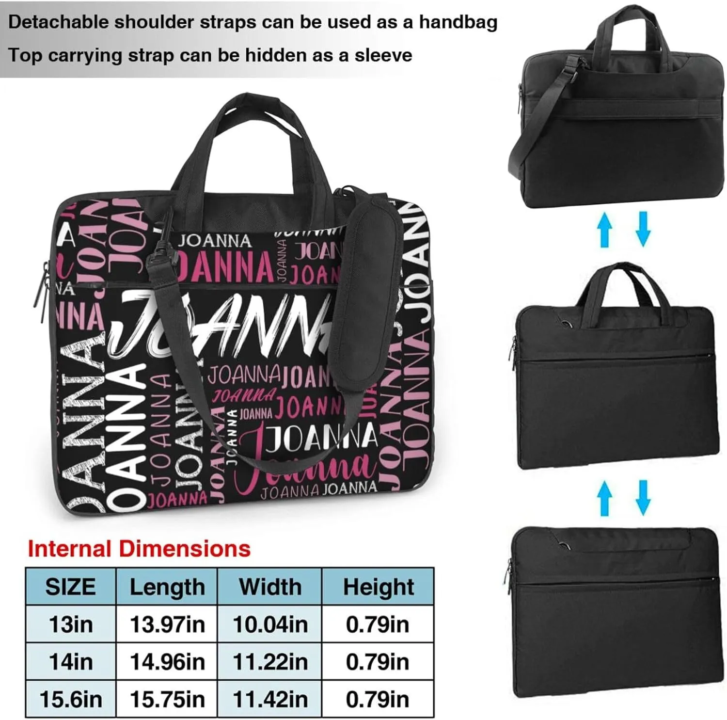 Custom Laptop Bag with Name, Personalized Shoulder Bag for Laptop, Customized Portable Computer Bag Gifts for Business Office