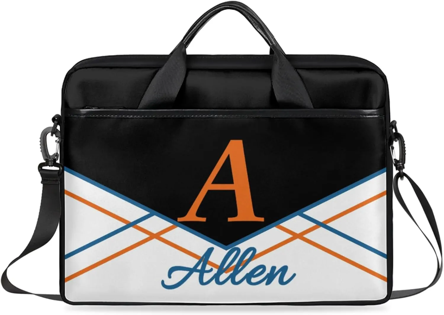 Custom Laptop Bag,Personalized Shoulder Bag for Laptop,Portable Computer Bag,Gifts for Business Office White Stitching