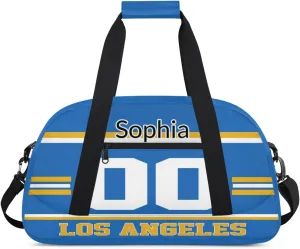 Custom Name American Football Sports Bag, Personalized Rugby Balls Sports Gym Duffel Bag, Travel Weekender Tote Carry-On Training Perform Bag, Sports Rugby