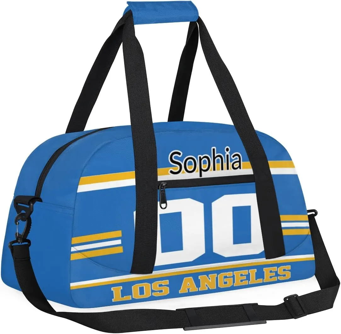 Custom Name American Football Sports Bag, Personalized Rugby Balls Sports Gym Duffel Bag, Travel Weekender Tote Carry-On Training Perform Bag, Sports Rugby