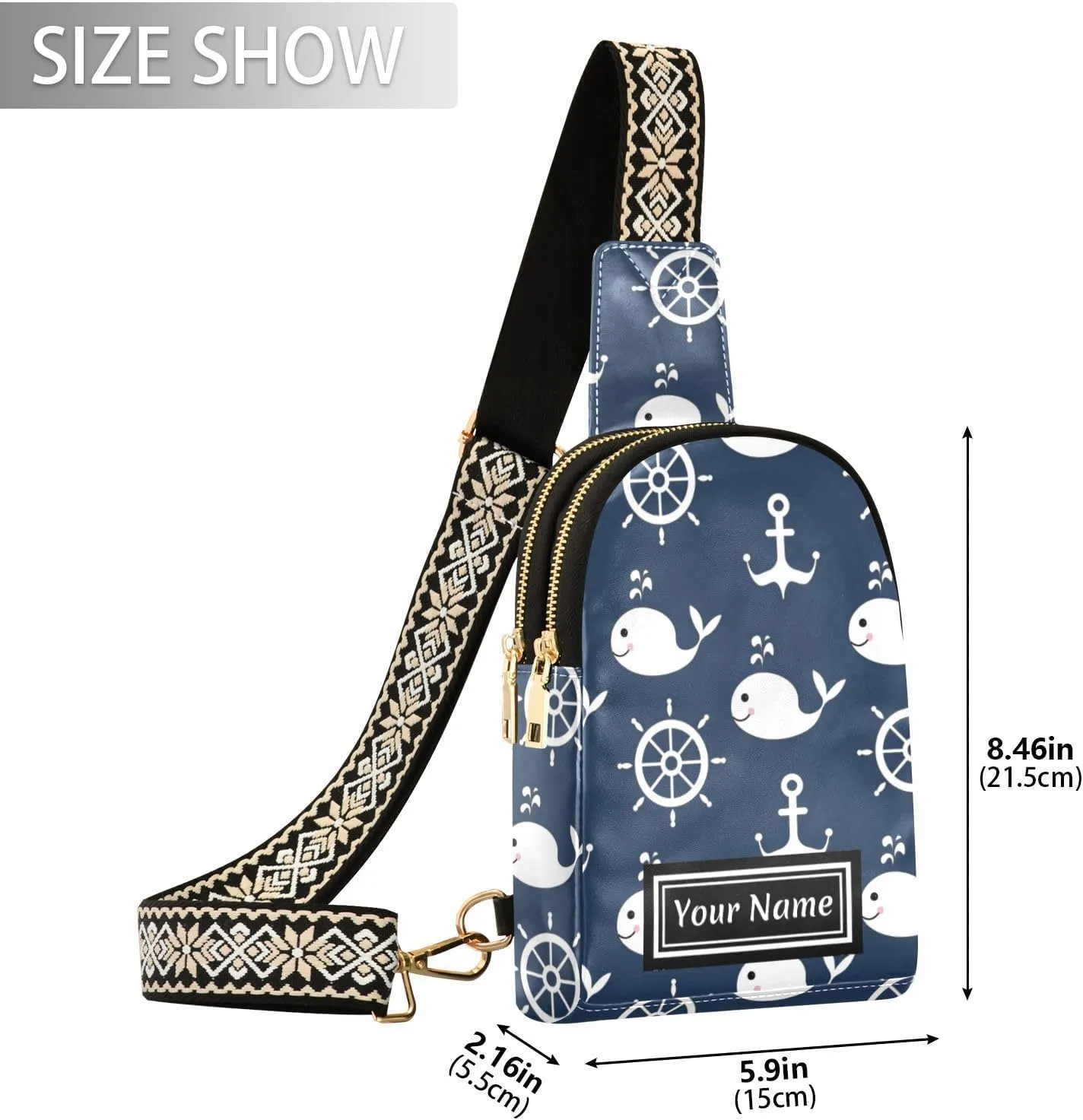 Custom Sling Bag for Women Cute Personalized Leather Crossbody Shoulder Bags Chest Bag