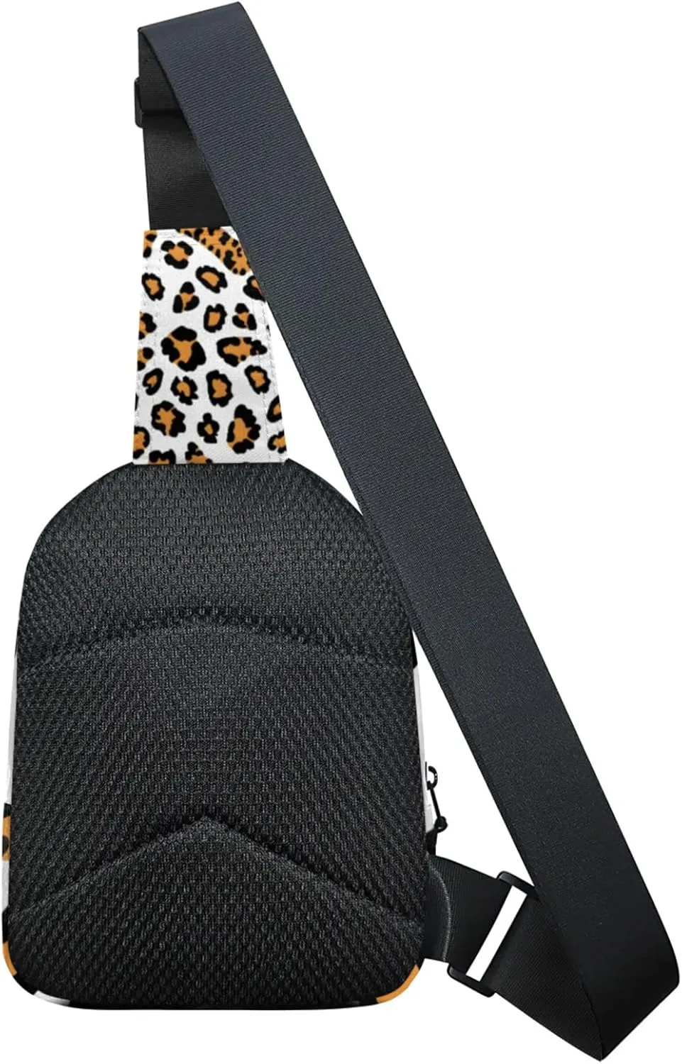 Custom Sling Bag Leopard Print Cross Body Customize Chest Bag Brown Animals Daypack for Outdoors Travel Hiking Sports
