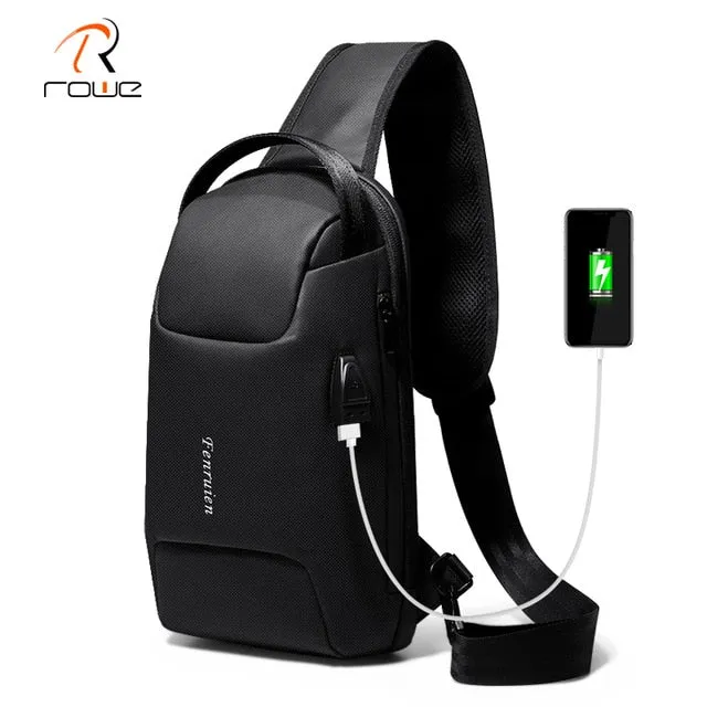 Customizable options Large Ultimate Fenruien bag Capacity New USB Chest Bag Crossbody Waterproof Bag 2020 Men Shoulder Anti-Theft Multifunctional TSA charging