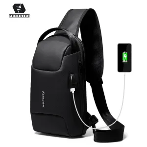 Customizable options Large Ultimate Fenruien bag Capacity New USB Chest Bag Crossbody Waterproof Bag 2020 Men Shoulder Anti-Theft Multifunctional TSA charging