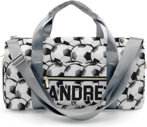 Customized Travel Duffel Bag with Name Arrange Football Personalized Sports Gym Bag Waterproof Weekend Luggage Bag