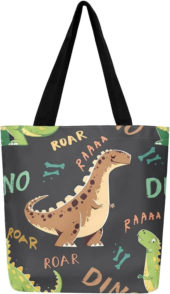 Cute Axolotl Canvas Tote Bag Rainbow Axolotls Shoulder Bag,Ocean Nautical Sea Animal Reusable Grocery Shoulder Bag