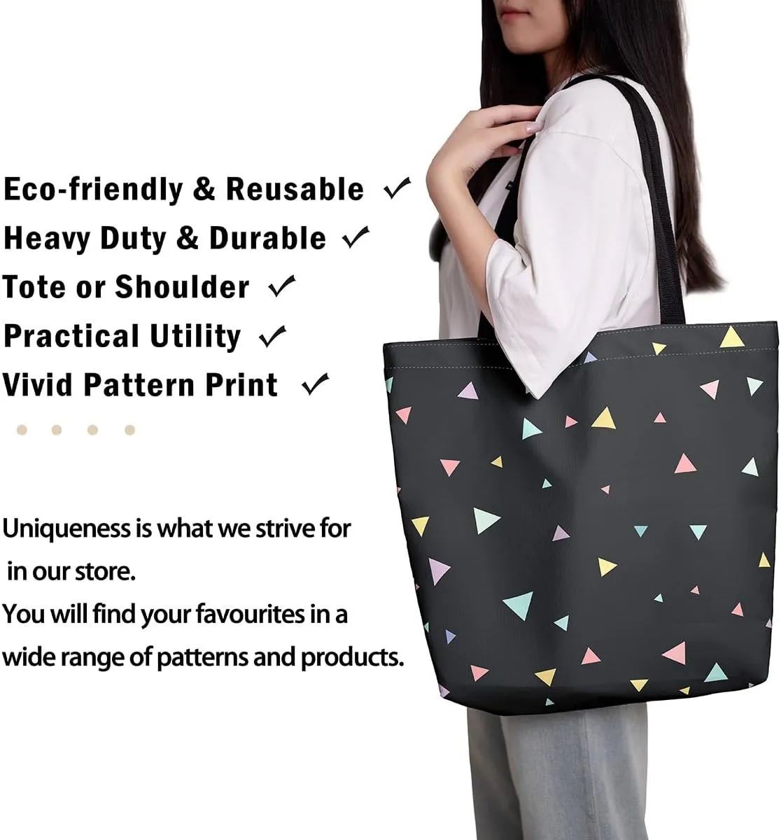 Cute Axolotl Canvas Tote Bag Rainbow Axolotls Shoulder Bag,Ocean Nautical Sea Animal Reusable Grocery Shoulder Bag