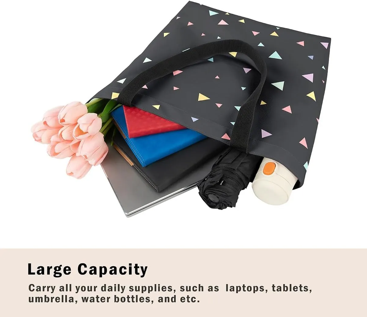 Cute Axolotl Canvas Tote Bag Rainbow Axolotls Shoulder Bag,Ocean Nautical Sea Animal Reusable Grocery Shoulder Bag