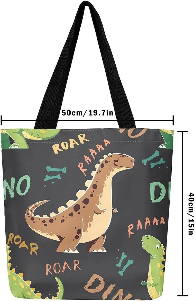 Cute Axolotl Canvas Tote Bag Rainbow Axolotls Shoulder Bag,Ocean Nautical Sea Animal Reusable Grocery Shoulder Bag