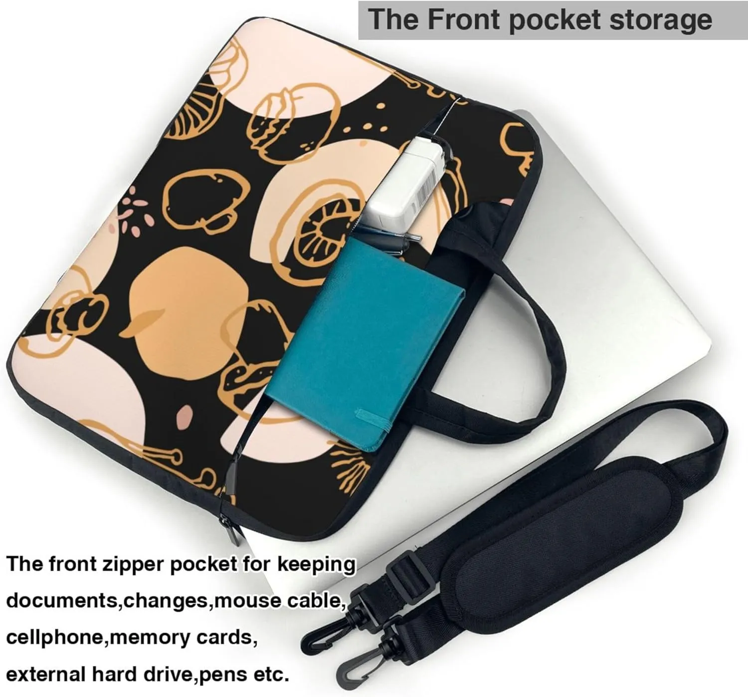 Cute Cartoon Rat Laptop Shoulder Bag ​for Men Women, Computer Carrying Case Messenger Bag with Strap