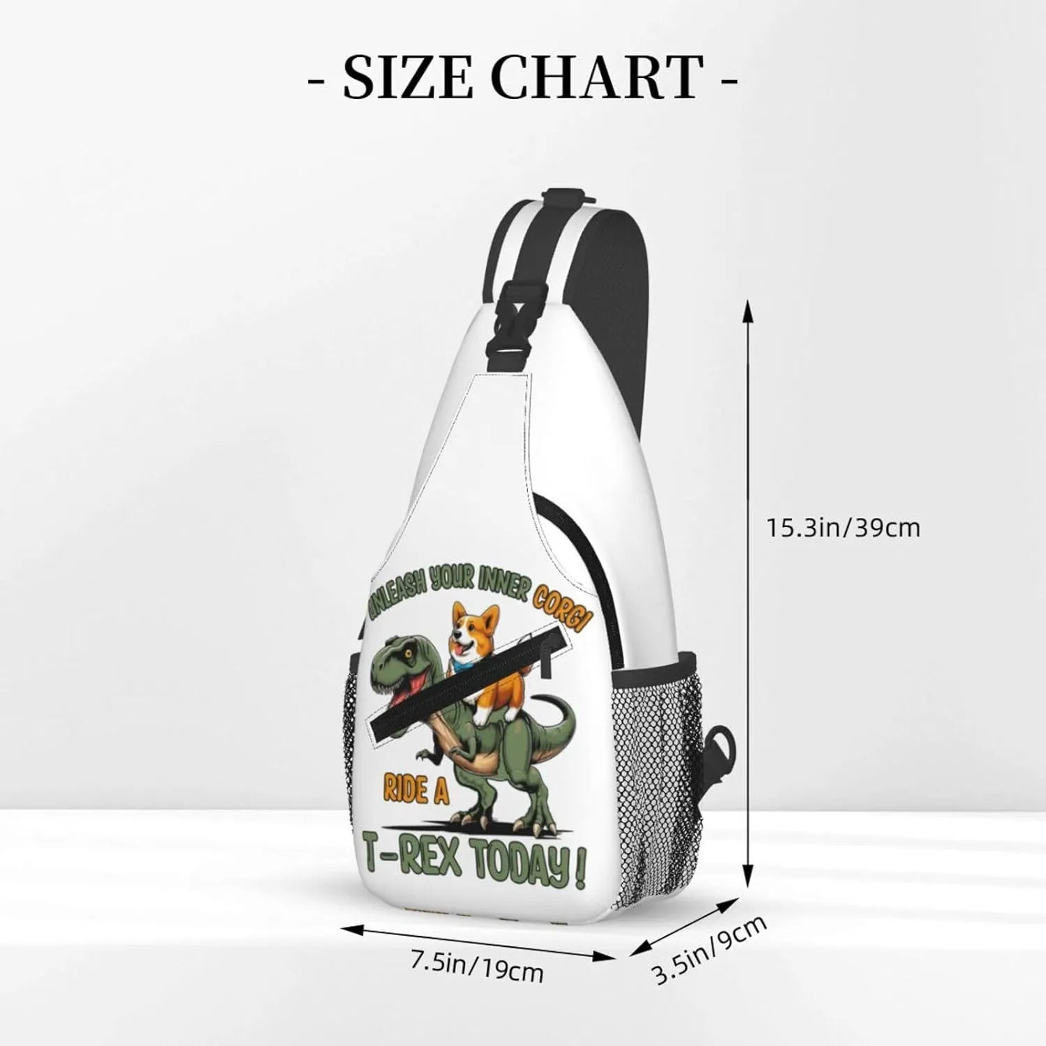Cute Corgi Crossbody Sling Backpack Sling Bag Adjustable Chest Shoulder Daypack For Women Men